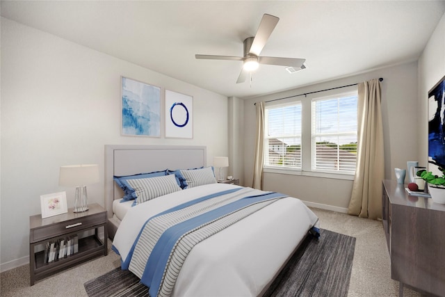 308 Spruce Oak Ln, Waller, TX 77484 - bedroom with light carpet and ceiling fan