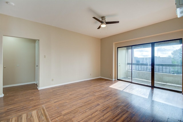 2213 S Braeswood Blvd Unit 13C, Houston, TX 77030 - unfurnished room with ceiling fan, wood finished floors, and a smoke detector