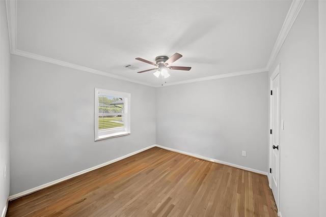 4302 Wigton Dr, Houston, TX 77096 - unfurnished room featuring hardwood / wood-style flooring, a ceiling fan, and crown molding
