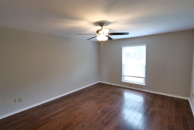 20246 Pittsford Dr, Katy, TX 77450 - empty room with ceiling fan and dark wood-style floors