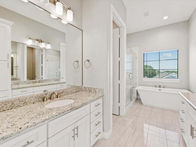 3303 Beverly Forest Dr, Houston, TX 77057 - full bath featuring a stall shower, vanity, and a soaking tub