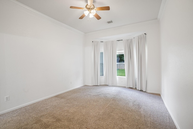 17919 Eagle Pass Falls Ct, Humble, TX 77346 - empty room with ornamental molding, carpet, and ceiling fan