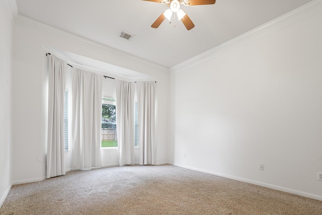 17919 Eagle Pass Falls Ct, Humble, TX 77346 - carpeted spare room with crown molding and ceiling fan