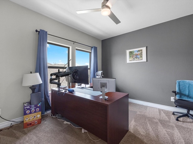 23027 Needlegrass Rd, Katy, TX 77493 - home office with carpet flooring and a ceiling fan