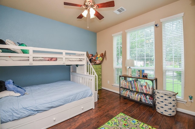 6215 Carnaby Ln, Rosenberg, TX 77471 - bedroom with wood-type flooring and ceiling fan
