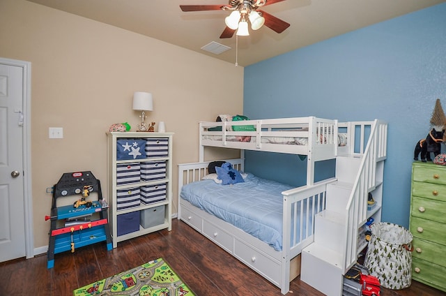 6215 Carnaby Ln, Rosenberg, TX 77471 - bedroom featuring wood finished floors and ceiling fan