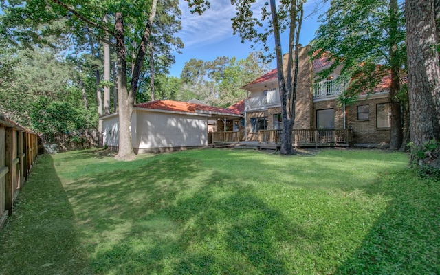 5422 Windy Lake Dr, Houston, TX 77345 - fenced backyard with a balcony and a deck