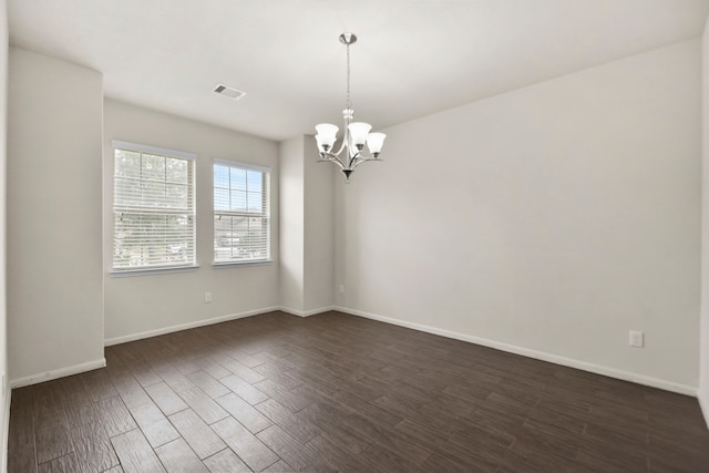 15107 Sequoia Meadow Ct, Humble, TX 77346 - empty room with dark wood-type flooring and a chandelier