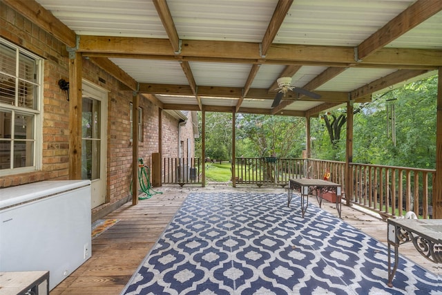 3357 Tamy Ln, Brenham, TX 77833 - deck featuring a ceiling fan
