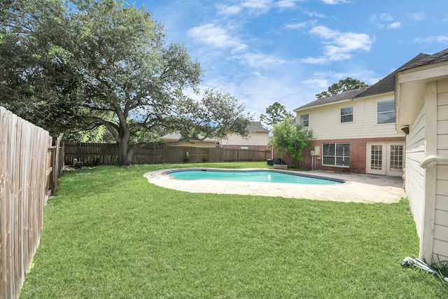 9410 Gatmere Ct, Sugar Land, TX 77498 - view of pool with a fenced backyard, a patio area, and french doors