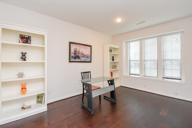 4615 Montcliff Bend Ln, Sugar Land, TX 77479 - home office with dark wood-style flooring and baseboards