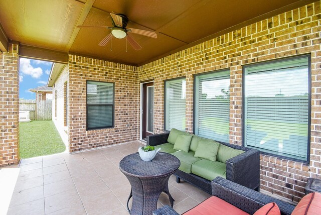 4615 Montcliff Bend Ln, Sugar Land, TX 77479 - view of patio / terrace featuring a ceiling fan and an outdoor living space