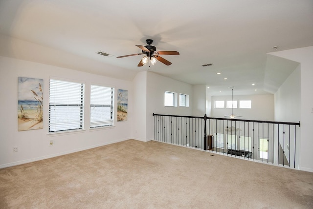 4615 Montcliff Bend Ln, Sugar Land, TX 77479 - empty room with ceiling fan, light carpet, and recessed lighting