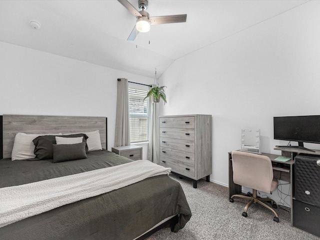 17831 Sommerset Falls Ln, Crosby, TX 77532 - bedroom featuring carpet floors, an office area, lofted ceiling, and ceiling fan