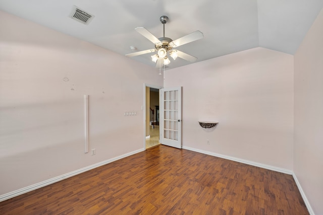 15015 Cozy Hollow Ln, Houston, TX 77044 - empty room with wood finished floors, a ceiling fan, and french doors