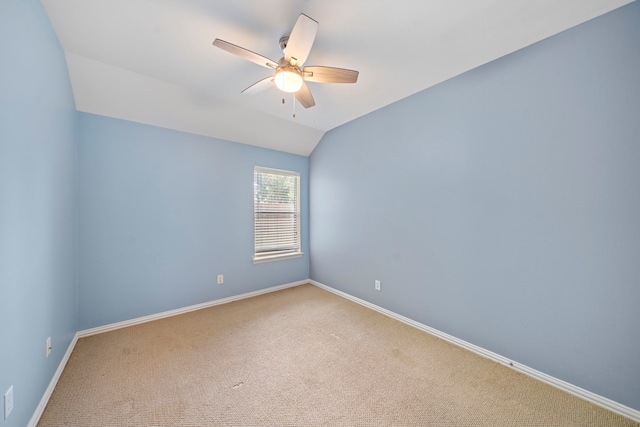 15015 Cozy Hollow Ln, Houston, TX 77044 - spare room with a ceiling fan, carpet flooring, and lofted ceiling