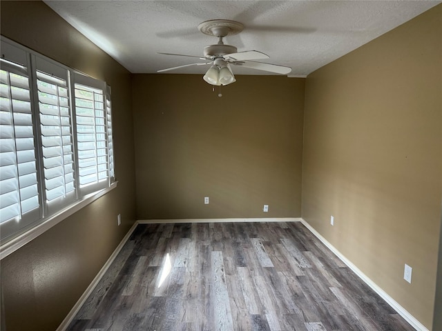 4706 Owens Creek Ln, Spring, TX 77388 - spare room with a ceiling fan, wood finished floors, and a textured ceiling