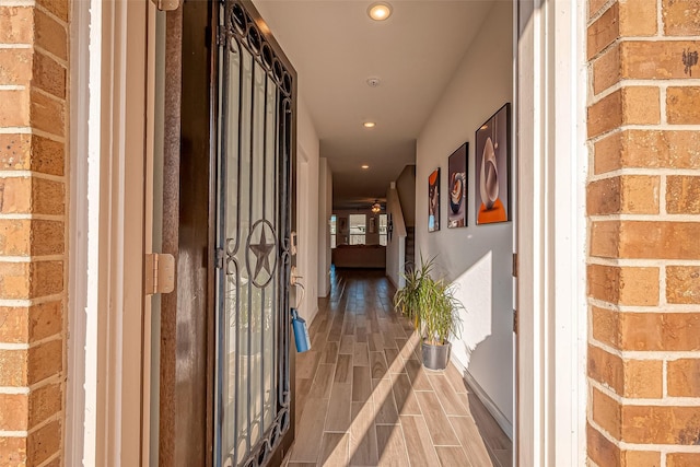 5703 Morning Vista Rd, Katy, TX 77493 - hall with recessed lighting and light wood finished floors