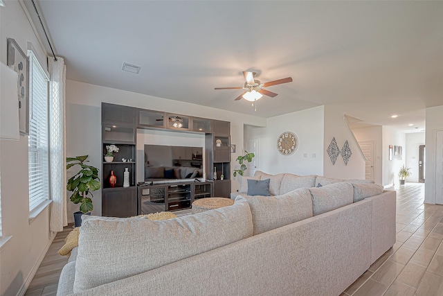 5703 Morning Vista Rd, Katy, TX 77493 - living area featuring ceiling fan