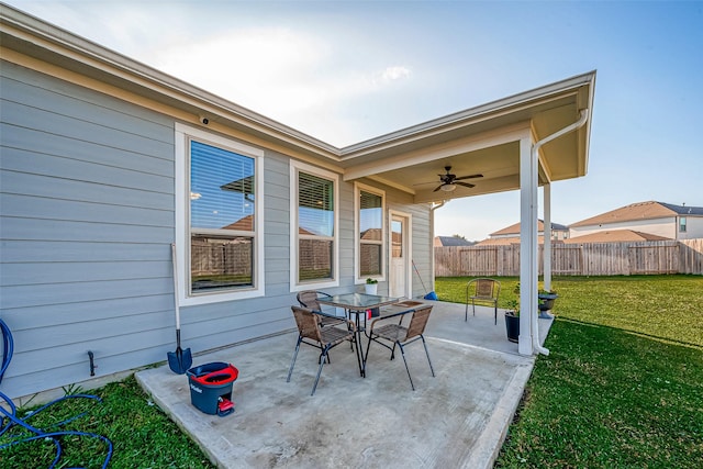 5703 Morning Vista Rd, Katy, TX 77493 - view of patio / terrace with a ceiling fan and outdoor dining area
