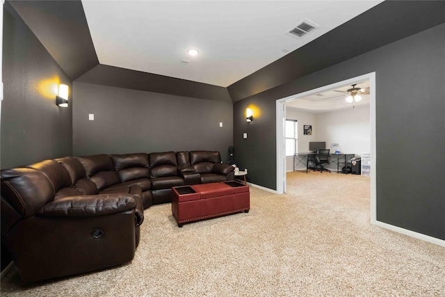 4306 Dalea Clover Ln, Manvel, TX 77578 - carpeted living room featuring an office area and a ceiling fan