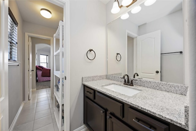 4306 Dalea Clover Ln, Manvel, TX 77578 - bathroom with vanity and tile patterned flooring