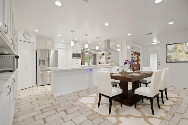 4018 Shady Springs Dr, Seabrook, TX 77586 - dining space featuring recessed lighting