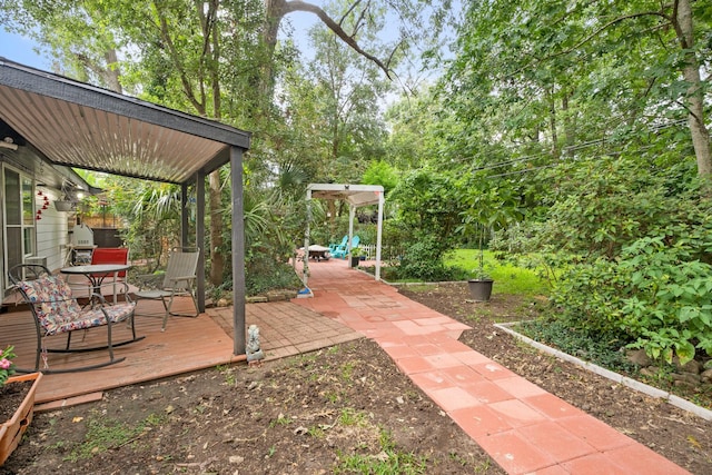 4018 Shady Springs Dr, Seabrook, TX 77586 - wooden terrace with a patio area