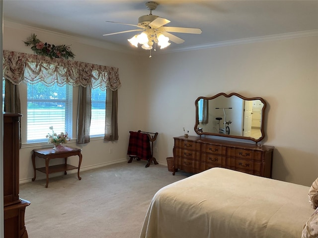 30 Piper Ln, Normangee, TX 77871 - carpeted bedroom with crown molding and a ceiling fan