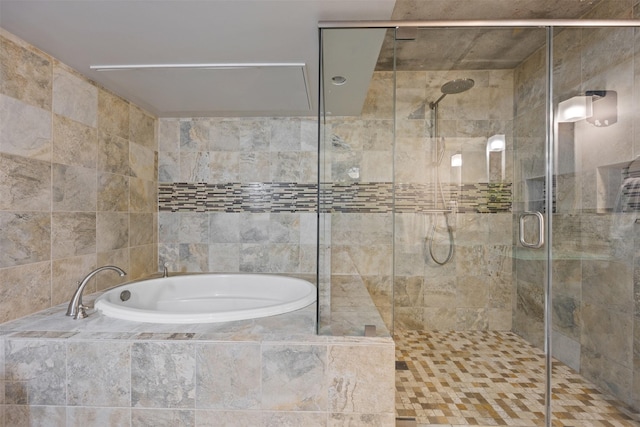 2000 Bagby St Unit 7414, Houston, TX 77002 - full bathroom with a garden tub and a shower stall