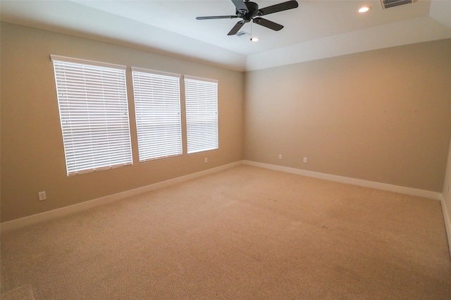 5213 Pinemont Creek Ln, Houston, TX 77018 - spare room featuring light colored carpet, ceiling fan, and recessed lighting