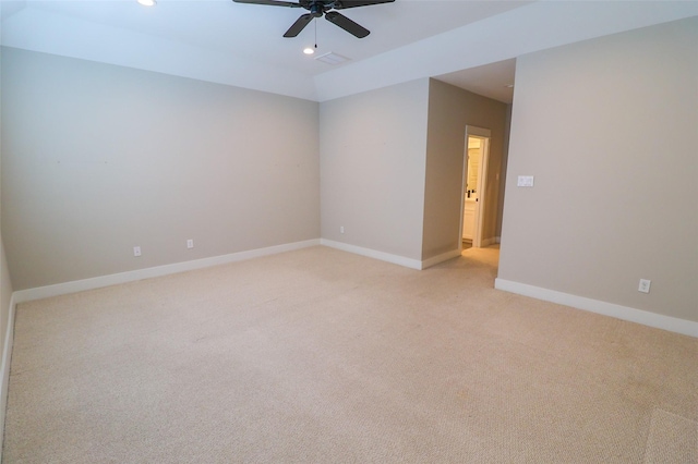 5213 Pinemont Creek Ln, Houston, TX 77018 - empty room with ceiling fan, light carpet, and recessed lighting