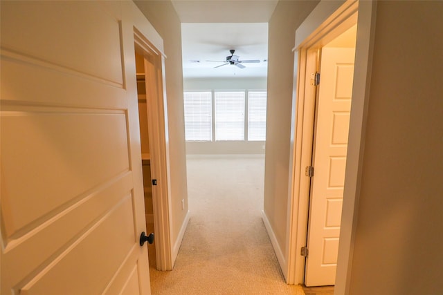 5213 Pinemont Creek Ln, Houston, TX 77018 - corridor featuring light carpet and baseboards