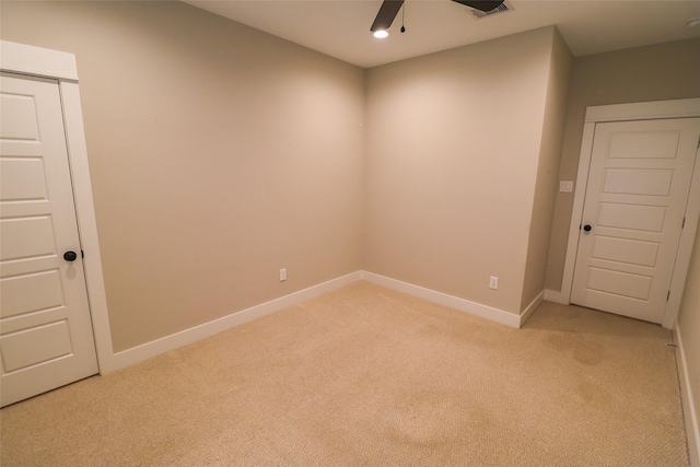5213 Pinemont Creek Ln, Houston, TX 77018 - spare room featuring light colored carpet, ceiling fan, and recessed lighting