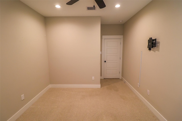 5213 Pinemont Creek Ln, Houston, TX 77018 - unfurnished room featuring ceiling fan, recessed lighting, and light carpet