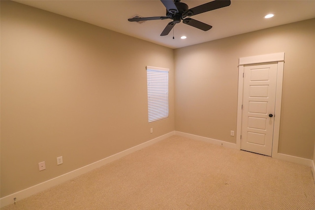 5213 Pinemont Creek Ln, Houston, TX 77018 - spare room with light carpet, recessed lighting, and ceiling fan