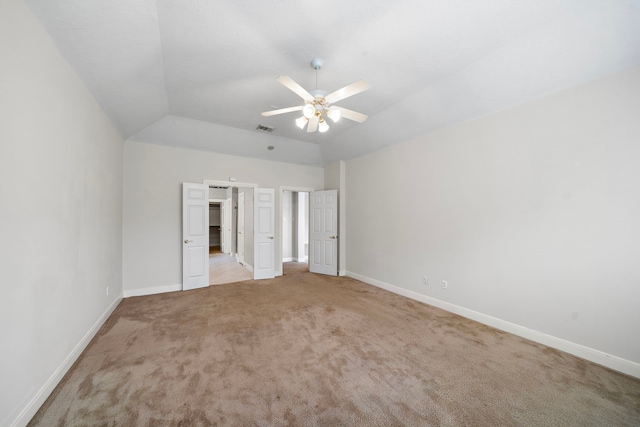 16426 Torry View Ter, Houston, TX 77095 - unfurnished bedroom featuring light colored carpet, lofted ceiling, and a ceiling fan