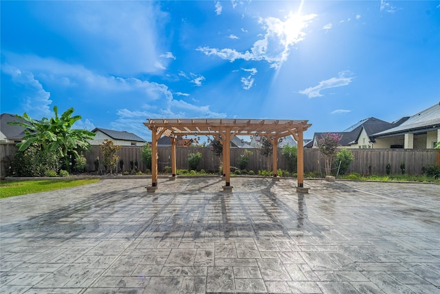 14315 Summer Prairie Trl, Cypress, TX 77433 - fenced backyard featuring a pergola and a patio