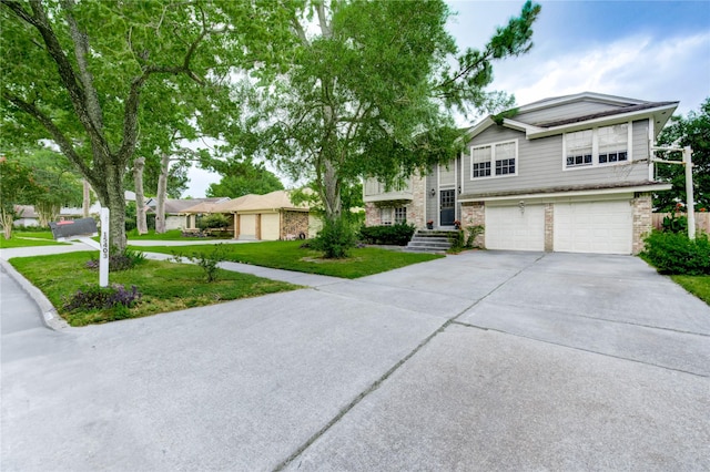15403 Meadow Village Dr, Houston, TX 77095 - view of front of home featuring a garage, a front lawn, and driveway