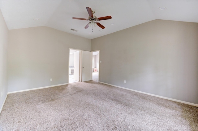 15403 Meadow Village Dr, Houston, TX 77095 - carpeted empty room with vaulted ceiling and a ceiling fan
