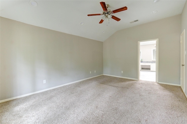 15403 Meadow Village Dr, Houston, TX 77095 - carpeted spare room with lofted ceiling and a ceiling fan