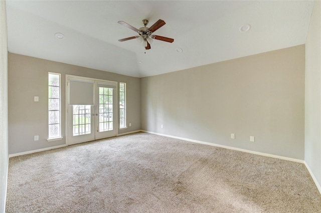 15403 Meadow Village Dr, Houston, TX 77095 - spare room with carpet floors, a ceiling fan, and vaulted ceiling