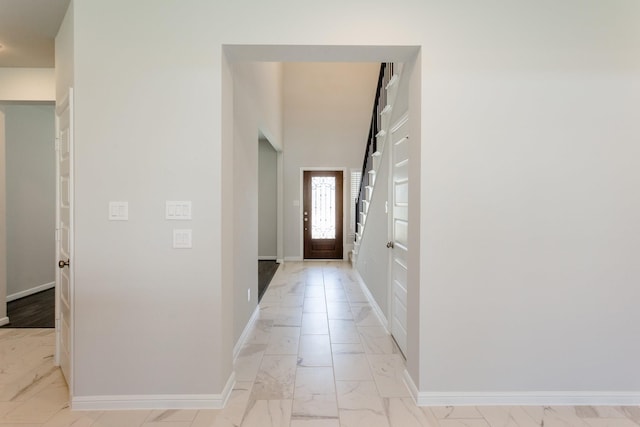 8506 Belfast Manor Ln, Richmond, TX 77407 - entryway with light marble finish floors