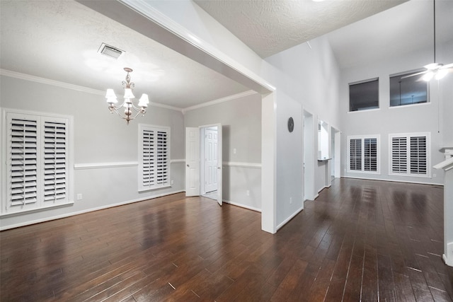 8014 Sports Haven Dr, Humble, TX 77346 - spare room with a chandelier, hardwood / wood-style floors, and crown molding
