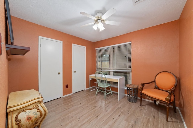 3060 High Plains Dr, Katy, TX 77449 - living area with ceiling fan and wood finished floors