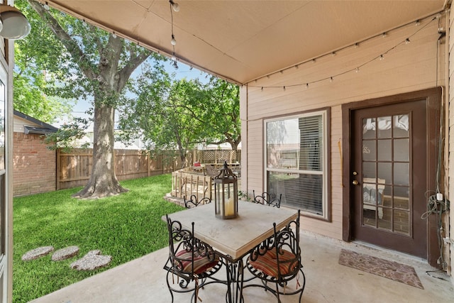 3060 High Plains Dr, Katy, TX 77449 - fenced backyard featuring outdoor dining space and a patio