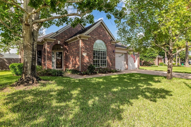 3731 Crescent Dr, Pearland, TX 77584 - traditional home with brick siding, an attached garage, and concrete driveway