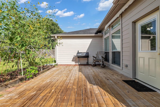 3731 Crescent Dr, Pearland, TX 77584 - wooden deck with a grill