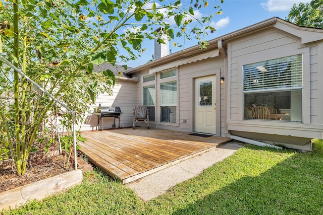 3731 Crescent Dr, Pearland, TX 77584 - deck with grilling area and a yard