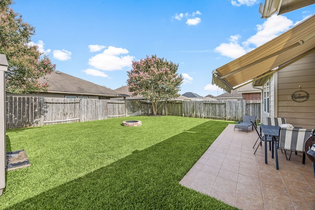 15110 Sierra Ridge Dr, Humble, TX 77396 - fenced backyard with a patio area and an outdoor fire pit
